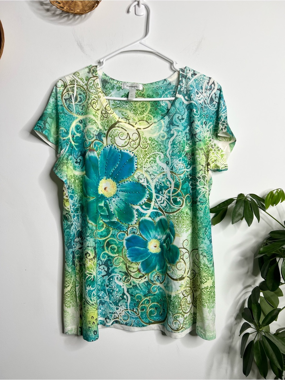 Dress Barn Short Sleeve Blouse Size XL